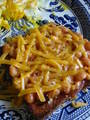  beans on toast with grated cheddar cheese 