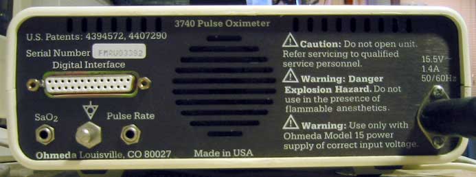 ohmeda biox 3740 back 25 pin serial interface